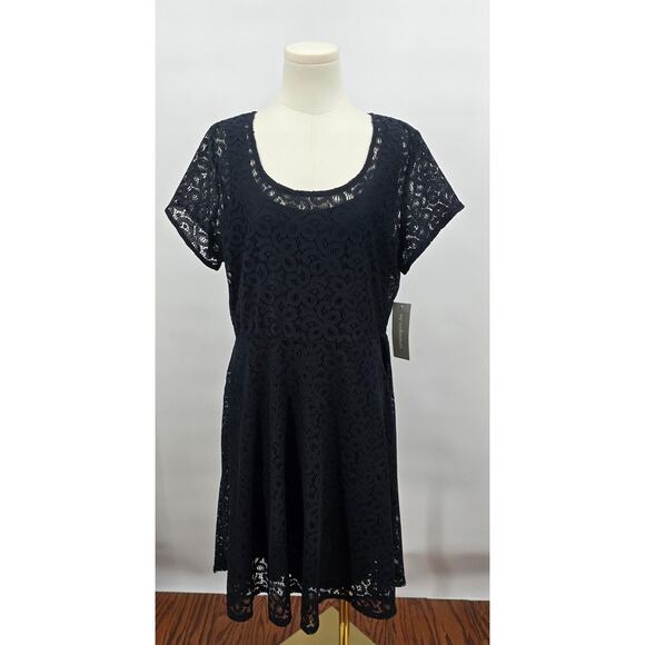 NY Collection Lace Overlay Night Enchanted Midi Nwt - Picture 1 of 5